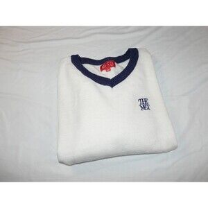 The Met X PacSun Pac Sun White & Blue Crewneck Pullover Sweatshirt Size Large